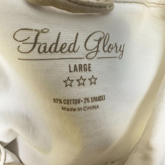 Faded Glory  Jacket Womens L White Button-Down Multiple Pockets Casual Coat - Picture 5 of 10